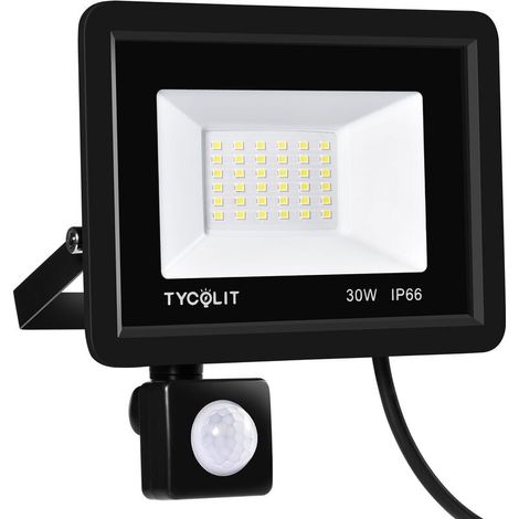 30W LED-Flutlicht für den Außenbereich mit Bewegungsmelder, wasserdichter LED-Strahler mit Sensor, kaltweiße Außenbeleuchtung, Außenlampe für Terrasse, Garage, Garten