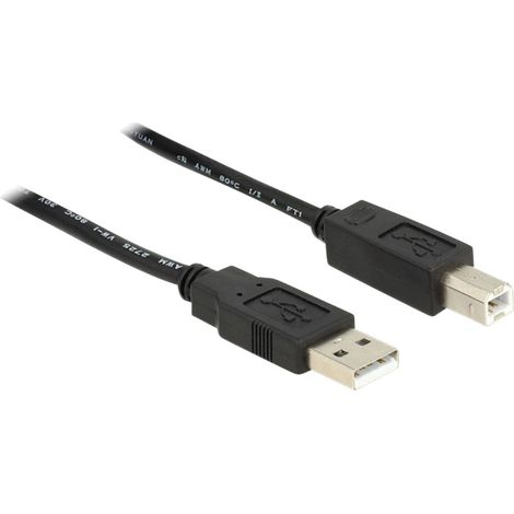 Delock USB-Kabel USB 2.0 USB-A Stecker, USB-B Stecker 20.00 m Schwarz UL-zertifiziert 83557 (1/3)