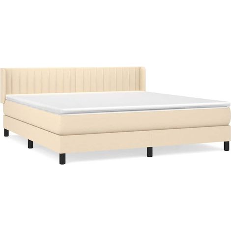 Maison Exclusive - Boxspringbett mit Matratze Creme 160x200 cm St (1/5)