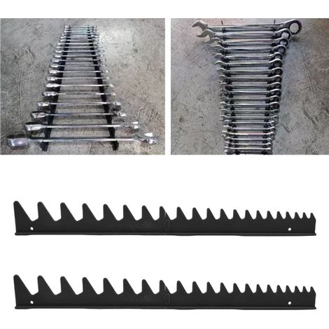 Magnetischer Schlüsselorganizer für 20 Schlüssel, schwarze Kunststoffschiene für Werkzeugkasten und Schublade – Set mit 2 breiten und 2 schmalen Schienen (1/5)