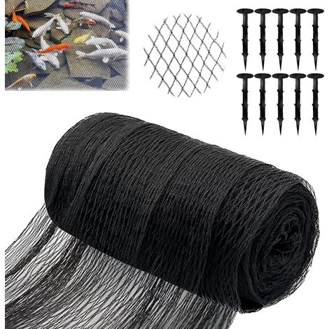 Filet Anti Oiseaux, 4 x 10 m Filet Protection Oiseaux, Filet Voliere Anti Pigeon, Filet Anti-Oiseaux avec 10 Clous De Terre pour Etang, Jardin, Volailles (1/5)