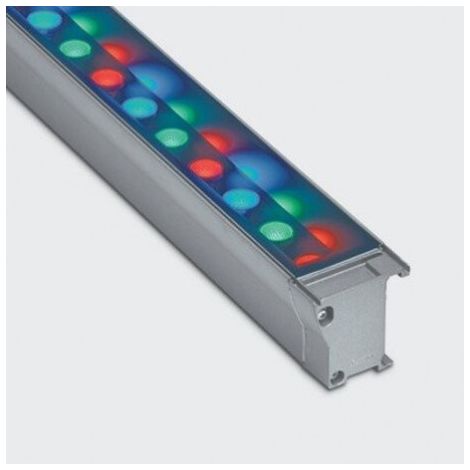Applique LED 37W grise 1392mm couleur RGB alim 48-56Vdc (non incl) 35° pour façade IP66 LINEALUCE IGUZZINI 3.BA78.715.0