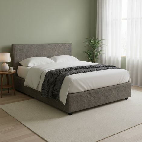 Cama Doble Worthing, Desenfundable, Hecho en Italia, Gris Paloma (1/4)