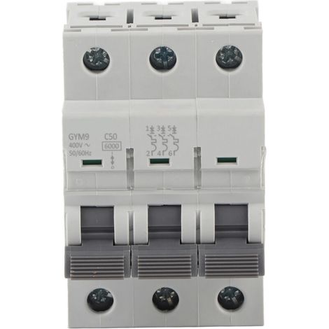Interruttore automatico tripolare Eosnow GYM9-C65 400 VAC 50/60 Hz IP20, protezione contro le dispersioni elettriche (1/4)