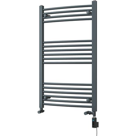 Zennor - Anthracite Dual Fuel Towel Rail H1000mm x W600mm Thermostatic WIFI - Curved (1/3)
