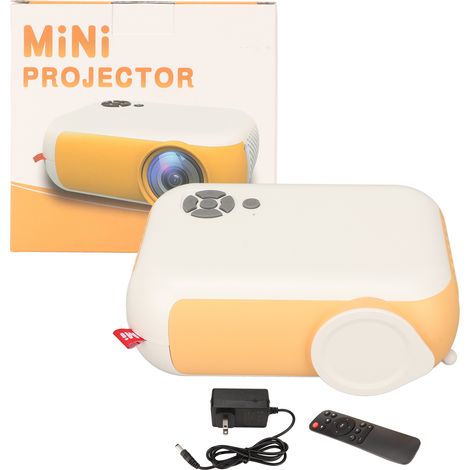Projecteur Portable Jaune HD 1920x1080, distance de projection 0,5 à 3,3 m, pour maison, prise américaine 100-240V (1/5)