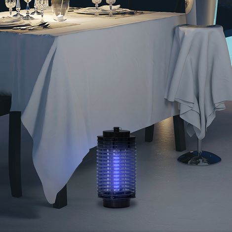 Couleur noir - Lampe anti-moustiques UV 3W intérieur extérieur, petit piège électro-insecte, design compact 11x11x26 cm