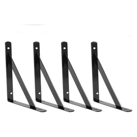 Sollbry 4 Pièces Équerres Étagère de Fixation Murale, 150 x 95mm Equerres Etageres Murale, Supports Équerre D'étagère Fixation, Tablette Murale à Suspendre 90 Degrés avec vis pour Bibliothèque Salon C (1/5)
