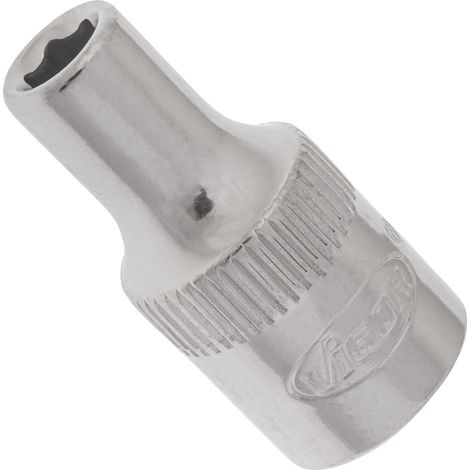 VIGOR Innenvierkant Antrieb 6,3 = 1/4 Zoll Steckschlüssel-Einsatz Außensechskant-Profil V2413N ∙ Vierkant hohl 6,3 mm (1/4 Zoll) ∙ Außen-Sechskant Profil ∙ 4 ∙ Gesamtlänge: 25 mm (1/2)