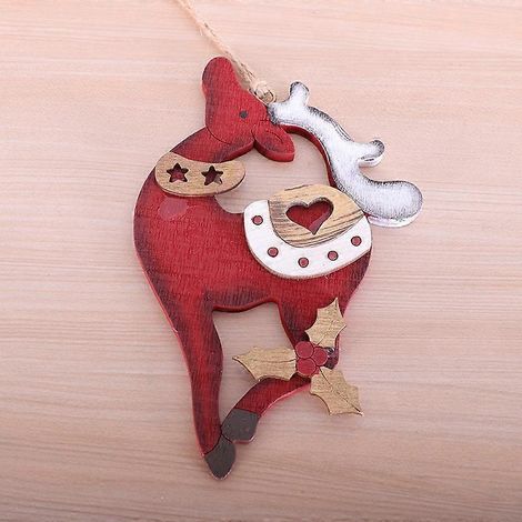 Pendentif en bois de Noël en forme de cerf - Décoration murale - Idée cadeau de Noël