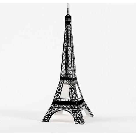 Piantana Moderna Eiffel Polilux ® Nero Print 2 Luci E27