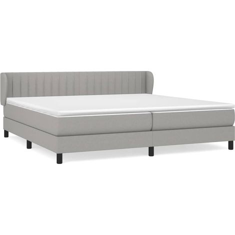 Maison Exclusive - Giroletto a Molle con Materasso Grigio Chiaro 200x200cm Tessuto