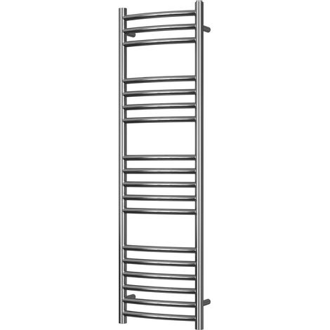 Aston - Stainless Steel Heated Towel Rail - H1200mm x W350mm - Curved (1/3)