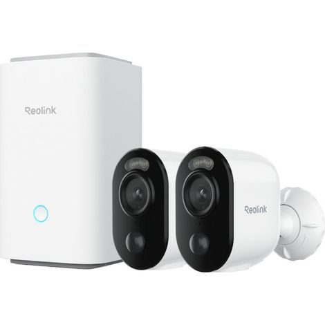 Reolink 6976930224783 Hub 1 + 2x Argus Series B310 Unita' base con sensore 1-2.7'' CMOS risoluzione 2304 x 1296 Pixel Wi-Fi MicroSD fino a 512 GB colore Bianco