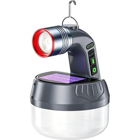 Lanterne Solaire de Camping Lampe De Table Décorative Rechargeable Par USB Lampe Solaire D'Extérieur Pour Camping, Randonnée, Pêche, Marche , Maison, Appartement (1/5)