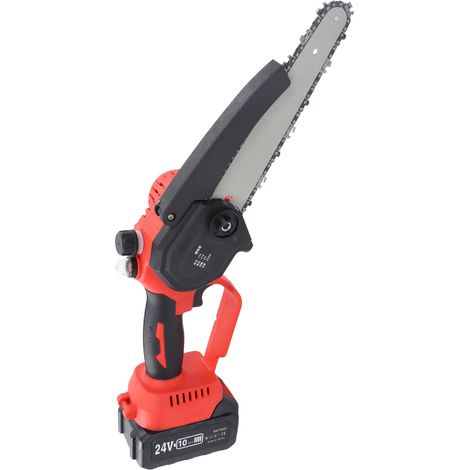 Mini tronçonneuse sans fil de 20 cm (8 pouces) avec chargeur de batterie, scie forestière portative pour usage domestique, prise 100-240 V (prise américaine). (1/5)