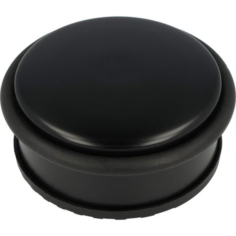 Westcott Fermaporta in acciaio inossidabile nero Fermaporta rotondo con peso proprio di 1,2 kg Anello in gomma che protegge la porta Base extra antiscivolo ⌀ 10 cm, altezza 4 cm E-19002 00 (1/4)