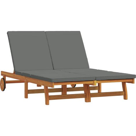 Sonnenliege Braun 125 x 200 x 84 cm Massivholz Akazie