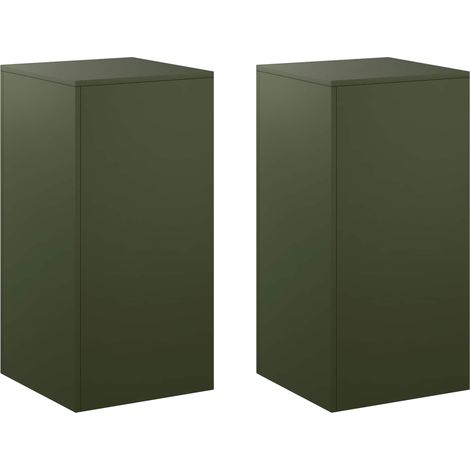 Pflanzenständer 2 pcs Olivgrün 40 x 40 x 80 cm Stahl vidaXL