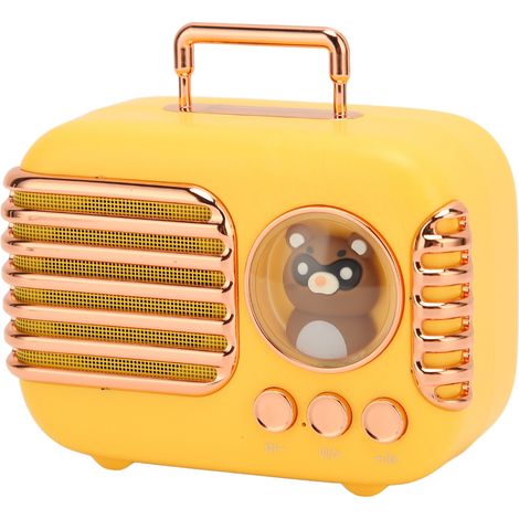 Enceinte Bluetooth 5.0 5 W stéréo compatible carte mémoire, mini-enceinte portable sans fil pour MP3, téléphones portables et ordinateurs portables (jaune) (1/5)