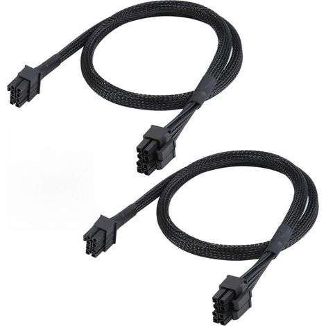 Câble PCIe Alimentation EVGA 8 Broches vers 8 Broches (6+2), PCI Express pour Carte Graphique, Câble Tressé 60 cm 18AWG, Compatible EVGA G2, G3, GQ, P2, T2 (1/5)