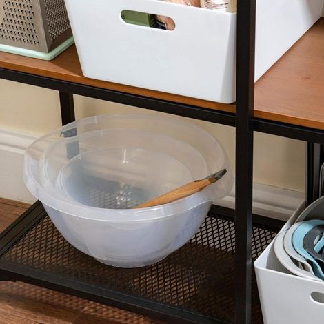 2 x 2L Clear Plastic Mixing Bowl for Food Prep BPA Free