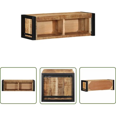 vidaXL Meuble TV 80x30x25 cm bois massif de manguier brut (1/5)