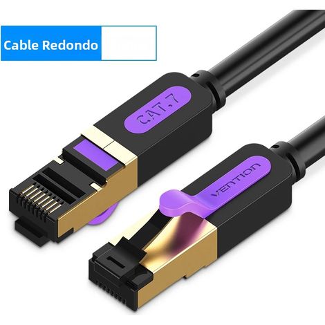 Câble Ethernet RJ45 (rond noir), cordon de brassage Ethernet Cat7 (1/3)