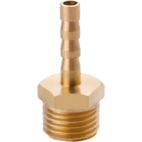 Raccord cannelé en laiton 1/2", filetage femelle, épisseur de métaux, barbillons, raccord tuyau, connecteur adaptateur pour air, eau, huile (épaisseur 8 mm) Filetage Mâle G1/4 4MM (1/5)