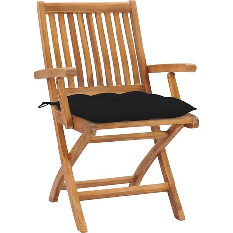 Maison Exclusive - Klappstühle, 2 Stück, mit schwarzen Kissen, au (1/5)
