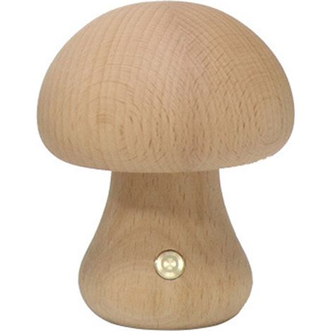Veilleuse champignon rechargeable USB, luminosité réglable, beige, idéale pour la chambre ou le salon. (1/5)