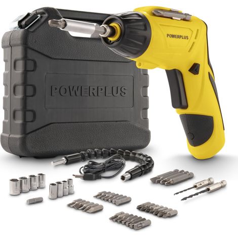 Tournevis POWX00406 - Tournevis 4V - incl. batterie 4V 1.3Ah et câble de recharge - 47 acc. (1/5)