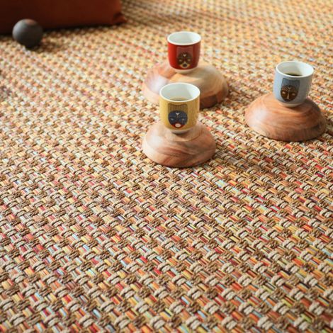 Moquette Tissé Plat Népal Nature Rouge - 4m x 4m (1/5)
