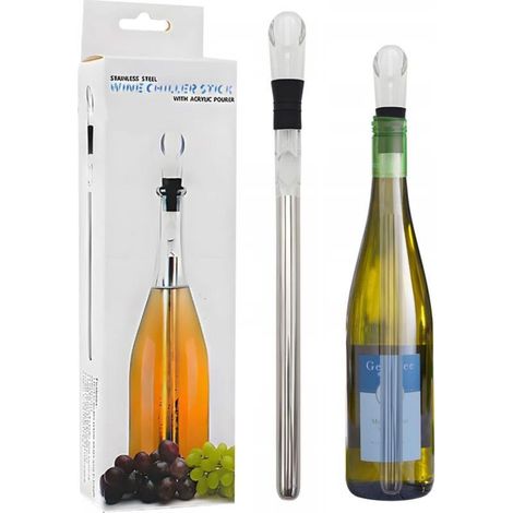 Bâton Refroidisseur de Vin en Acier Inoxydable – Accessoire idéal et Cadeau pour Amateurs de Vin Homme Femme Set Rafraîchisseur pour Vin Blanc et Rouge (1/5)