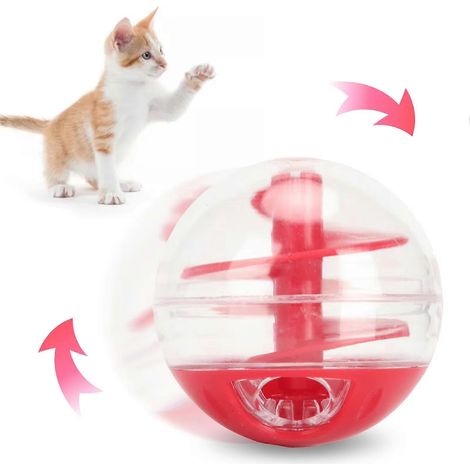 Balle distributrice de friandises pour chat, résistante aux morsures, interactive et ludique, idéale pour les chatons. (1/3)