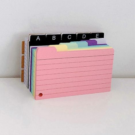 Boîte porte-fiches 3 x 5 avec 180 intercalaires, noire - Idéale pour les notes, les recettes et plus encore (1/5)