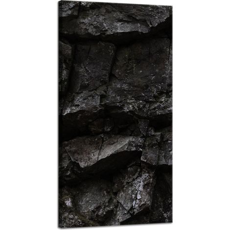 Impression sur toile Nature Rochers noirs 40x80 cm