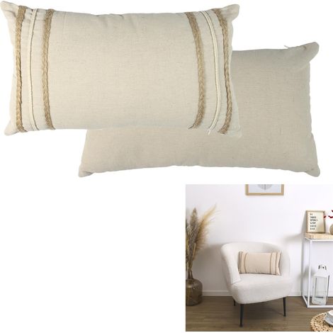 Coussin - HOME DECO FACTORY - Tressé - Beige (1/5)