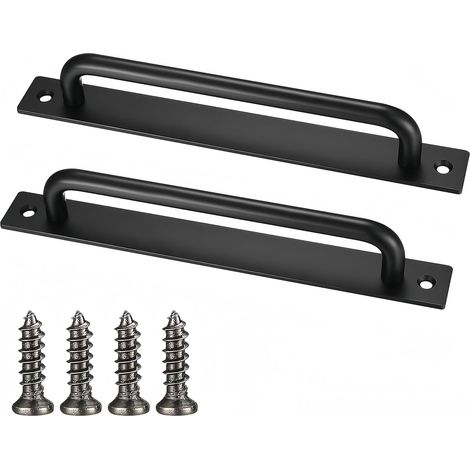 2 Poignees Porte Grange Noires 180mm Coulissant (1/5)