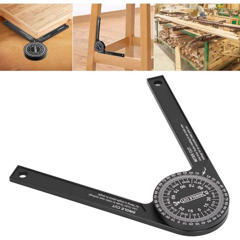 Winkelmesser aus schwarzer Aluminiumlegierung, Schneid- und Positionierungswerkzeug für die Holzbearbeitung (1/5)