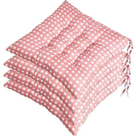 Coussins de Chaises Carrés, Lot de 4 Coussins de Siège Décoration Maison Coussin Mat Matelassée,Confortable et coloré, 40x40cm,L (1/4)