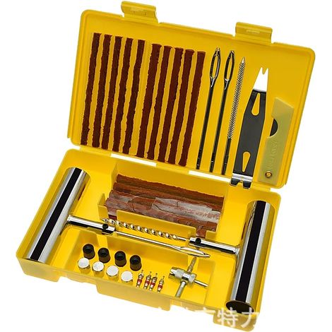 Kit di riparazione pneumatici, gomma resistente, design portatile, blu (1/2)