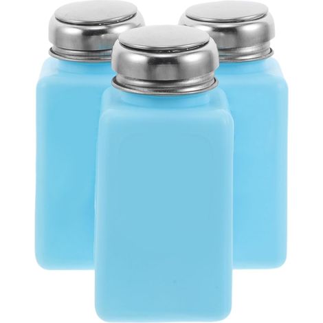 Bouteille Distributeur D'alcool Antistatique 180ml avec Pompe Rechargeable, Bouteille Portable en Plastique et Acier Inoxydable pour Usage Domestique et Voyage, Lot de 3 (1/5)