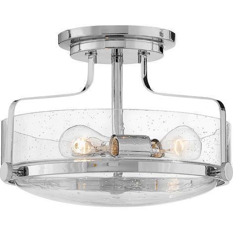 Plafonnier verre chromé poli Harper 3xE27 60W Hinkley (1/5)