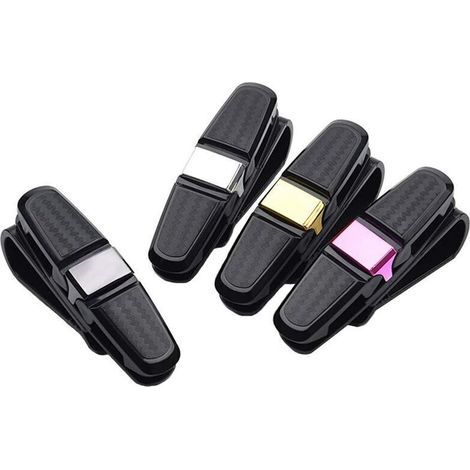 Set di 4 supporti per occhiali da sole per auto, supporti per occhiali da auto, supporti per occhiali da sole con clip, clip per occhiali da sole per auto, clip per aletta parasole per auto (1/4)