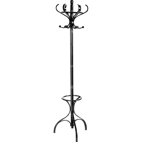 Porte-manteaux en bois, arbre à manteaux, cintre à vêtements - noir (1/2)