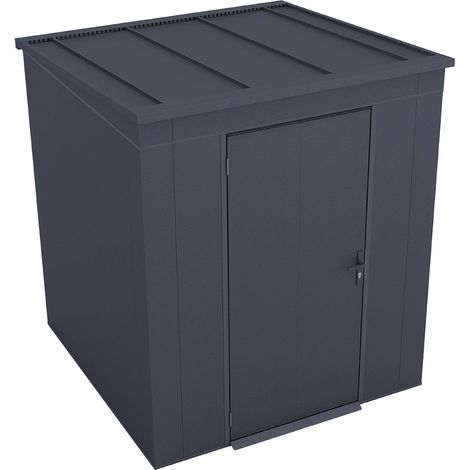 WEKA Gary Metallgerätehaus anthrazit 3,3 m² Gerätehaus aus Metall in Anthrazitgrau, Geräteschrank mit 0,7 mm Wandstärke Gartenhaus