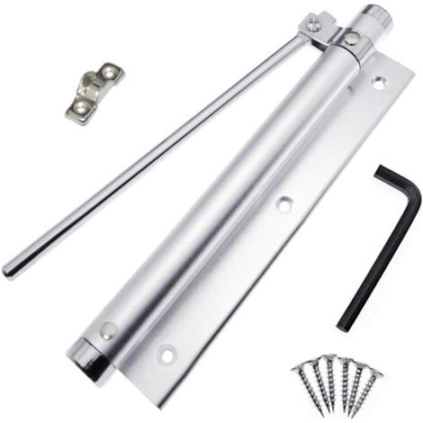 Ferme-Porte à Ressort en Alliage d'aluminium de Porte Closers réglable Monté en surface Dispositif de fermeture automatique 45kg (1 pièce)