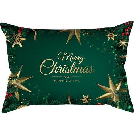 Taie d'oreiller de Noël pour la taille, coussin long, housse de coussin d'intérieur
