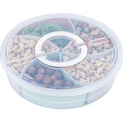 Plateau de service rond transparent en plastique, organisateur pour fruits et accessoires de salon, adapté pour table et chaises (1/5)